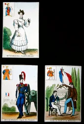 Quattro carte da gioco commemorative degli eroi di luglio 1830, 1831